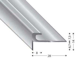 TREPPENPROFIL V=5,0 MM SILBER 270 CM
