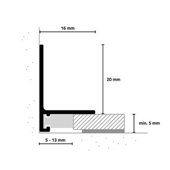 ABSCHLUSSPROFIL SL16X5 ALU TITAN C31