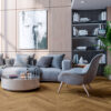 PARKETT EICHE CHEVRON 45 CORSE NATUR BRAUN MATT LACKIERT GEBÜRSTET 4Vm NUT UND FEDER